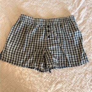 Blue Plaid Women's Shorts